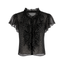 Saint Tropez Short-sleeved blouse (Black dot)