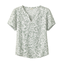 Fransa Short-sleeved blouse (Green Print)