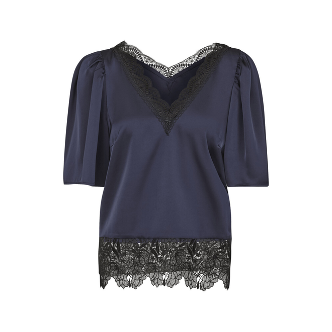 Love & Divine Short sleeve blouse (Blue)