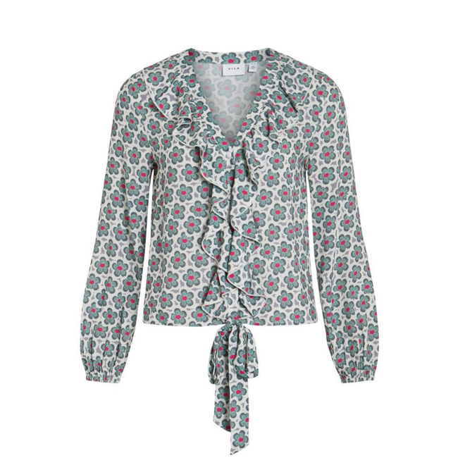 Vila Long sleeve blouse (Flower)