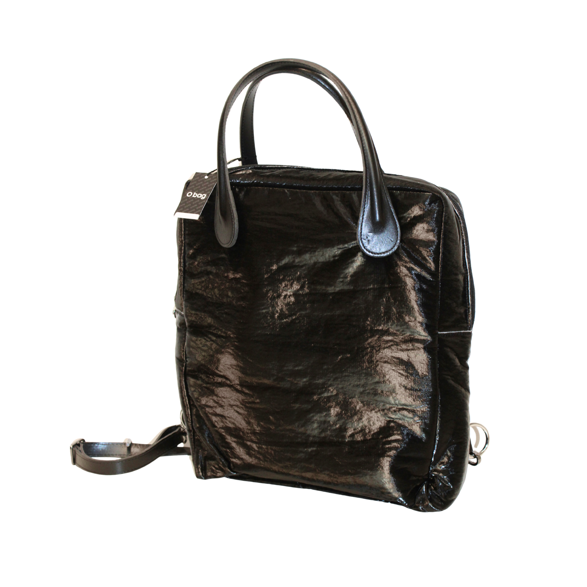 O bag Backpack (Glossy black) – Fashionstockb2b